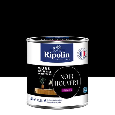 Peinture murs, boiseries et radiateurs noir houvet velours 0,5 L - RIPOLIN