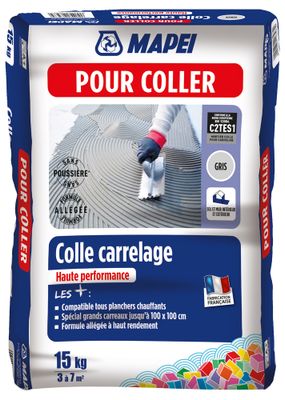 Colle carrelage haute performance allégée 15 kg C2TES1 MAPEI