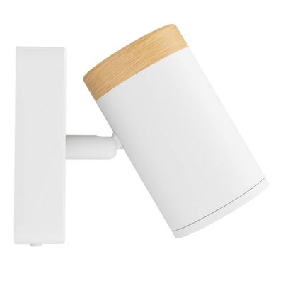 Spot salle de bains GU10 Consuma blanc et bois IP44 3W - EGLO