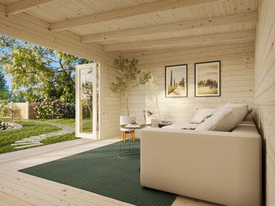 Studio de jardin en bois Lea - Portes pliantes - 19,8 m² hors-tout - Livraison à domicile incluse - PALMAKO