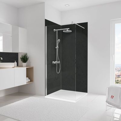 Panneaux muraux de douche 100+100x210 cm ardoise DécoDesign Décor - SCHULTE