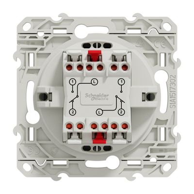 Double Interrupteur va-et-vient aluminium - Odace 2011 SCHNEIDER ELECTRIC