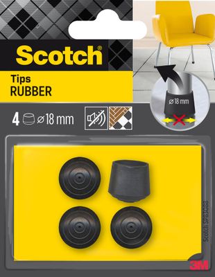 Embouts enveloppants noirs caoutchouc 18 mm par 4 SCOTCH
