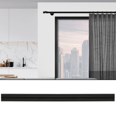 Tringle à rideaux en métal 2 m diam 20 mm Finition Noir mat - MOBOIS