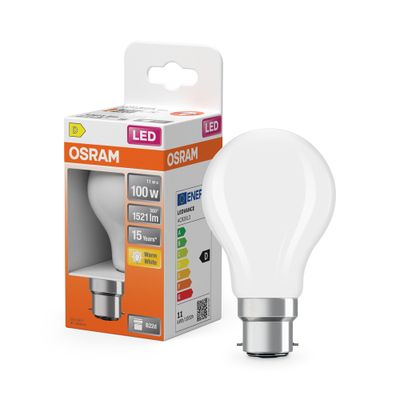 Ampoule LED standard dépolie 10 W = 1521 lumens B22 blanc chaud OSRAM
