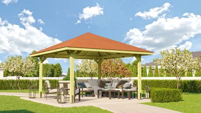 Tonnelle -  651 - 360 x 120 cm - bardeaux de toit inclus Livraison gratuite domicile - WEKA