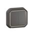 Double interrupteur va-et-vient ou poussoir étanche IP55 encastrable Anthracite - Plexo LEGRAND