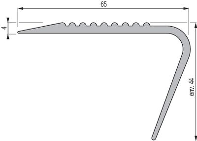 Nez de marche à coller PVC gris ép. 44 mm long. 170 cm GERFLOR