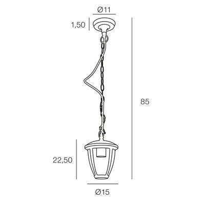 Suspension extérieur E27 Lisboa IP44 15W - COREP