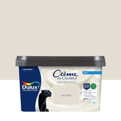 Peinture crème de couleur Lin Clair mat 4L - DULUX VALENTINE
