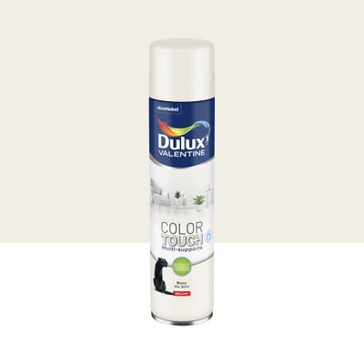Bombe de peinture Color Touch maxi blanc RAL 9010 brillant 600 mL - DULUX VALENTINE