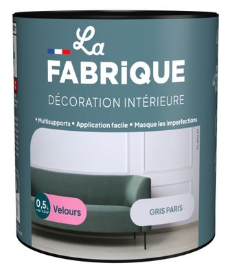 Peinture multi-support velours gris Paris 0,5 L - LA FABRIQUE