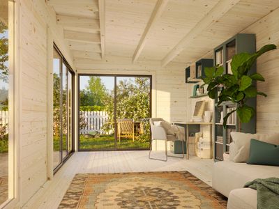 Studio de jardin en bois Andrea avec baies simple vitrage - 25,7 m² hors-tout - Livraison à domicile - PALMAKO