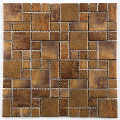 Mosaïque mural intérieur cuivre verre SACHA 29,5 x 29,5 cm vendu à l'unité SAS MAT INTER