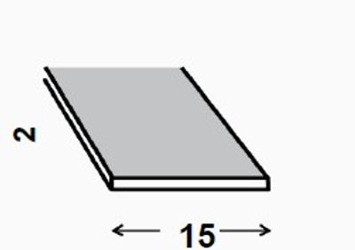 Profilé plat aluminium anodisé incolore 15 x 2 mm 1 m CQFD
