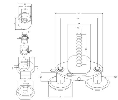 Roulettes double corps grises pour portes de douche diamètre 20mm - AURLANE