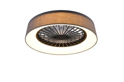 Ventilateur de plafond tissu avec lumière LED + télécommande Gris Ø48cm - Farsund REALITY