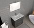 Meuble de salle de bains Volta 3 tiroirs L80 x H88 x P46 cm bois mélaminé gris