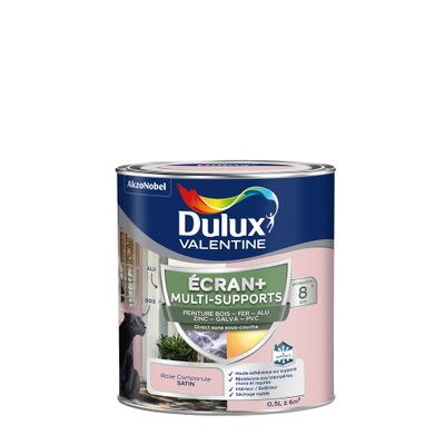 Peinture Ecran+ Multi-supports Dulux Valentine Satin Rose Campanule 0,5 L