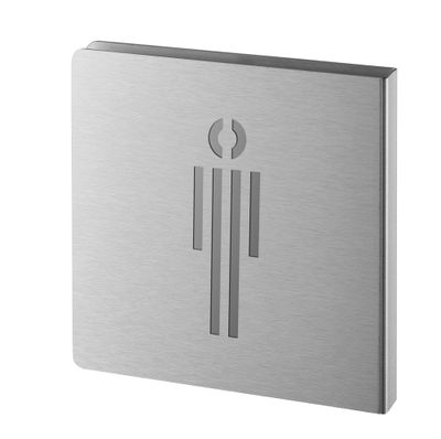 Plaque signalétique Wc homme 120 x 120 mm inox brossé THIRARD