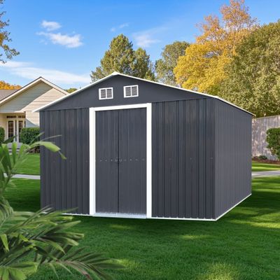 Abri de jardin en métal grand volume avec toit 2 pentes 5,29 m², Livraison à domicile incluse - HABRITA