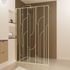 Paroi de douche à l'italienne 120x195 cm profilé noir verre transparent 6 mm Art Deco - AURLANE