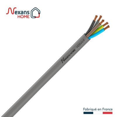 Câble électrique H05VV-F 5G2,5 mm² souple intérieur au mètre gris - NEXANS