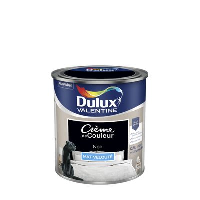 Peinture Crème de Couleur Noir mat 0,5 L - DULUX VALENTINE