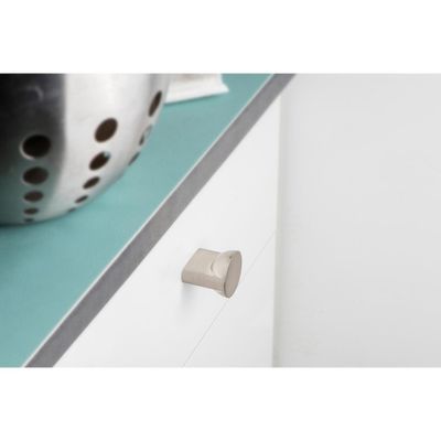 Bouton de meuble rond nickelé mat brossé diamètre 25 mm REI