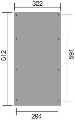 Carport -  617 - 325 x 120 cm -  toit en acier Livraison gratuite domicile WEKA