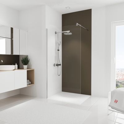 Panneau mural de douche 90x255 cm taupe DécoDesign Couleur - SCHULTE