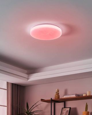 Plafonnier LED ciel étoilé Pogliolae blanc 2600 lumens RGBW - EGLO