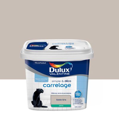 Peinture pour carrelage simple & déco Sable Gris Satin 0,5 L - DULUX VALENTINE