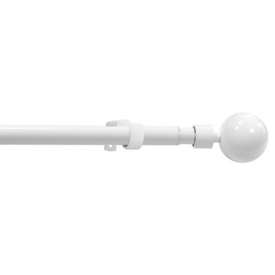 Kit de tringle à rideaux extensible en métal de 1.20 à 2.10 m diam 19 mm Finition Blanc brillant - MOBOIS