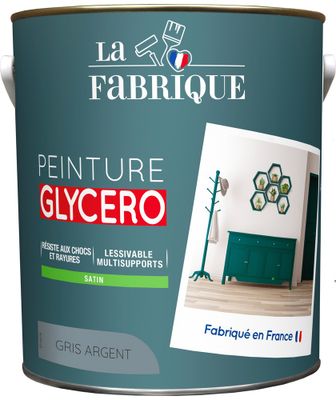 Peinture glycero Gris Argent satin 2,5 L - LA FABRIQUE