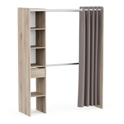 Kit de dressing effet chêne 183 X 144,2 x 50 cm + 1 tiroir CBA MEUBLES