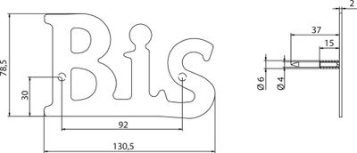 Lettre Bis à visser hauteur 80 mm inoxTHIRARD