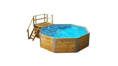 Piscine hors sol ronde bois massif Ø 397 cm  104 x 157 cm hauteur 116 cm, Livraison à domicile incluse - WEKA
