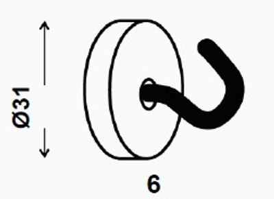 Crochets aimant néodyme diamètre 31 mm par 4 CQFD