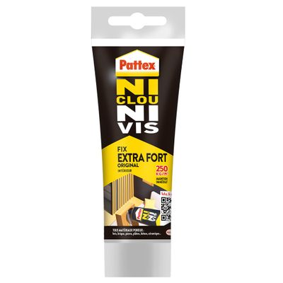 Colle de fixation Ni Clou Ni Vis Extra Fort blanc tube 260 g - PATTEX
