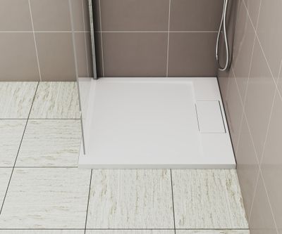 Receveur de douche 80x80 cm résine blanc brillant Island - OCEA