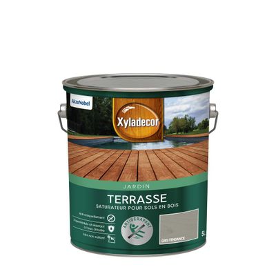 Saturateur pour sol extérieur en bois terrasses mat gris tendance 5 L - XYLADECOR