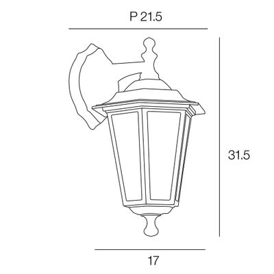 Applique extérieur descendante E27 Valence blanc IP44  60W - COREP