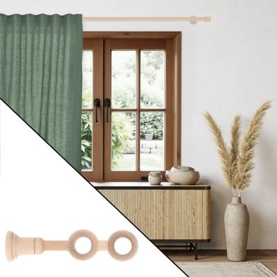 Support à oeil double recoupable en bois diam 28 mm Finition Bois brut - MOBOIS