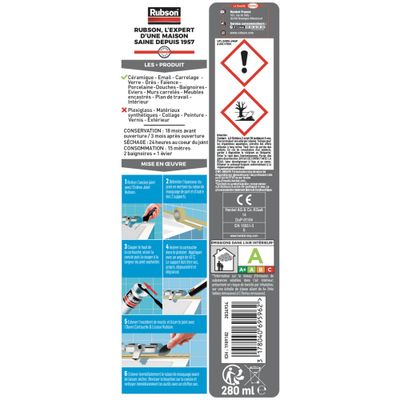 Mastic Silicone Bain & Cuisine Sable 280 ml RUBSON