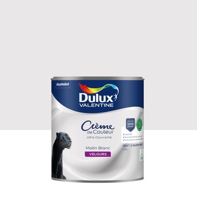 Peinture crème de couleur Matin Blanc velours 0,5L - DULUX VALENTINE