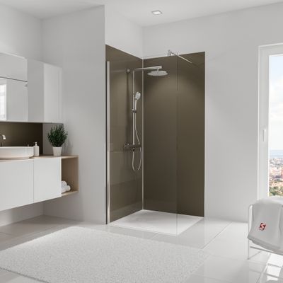 Panneaux muraux de douche 90+90x210 cm taupe DécoDesign Couleur - SCHULTE