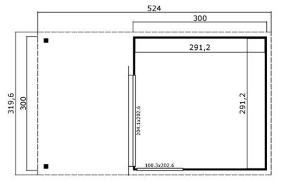 Abri de jardin en bois Domeo 2 8,48 m² + 5,80 m² LASITA MAJA Livraison à domicile incluse