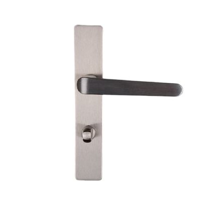 Poignées de porte sur plaques à condamnation double entraxe Célio nickel mat ALPERTEC