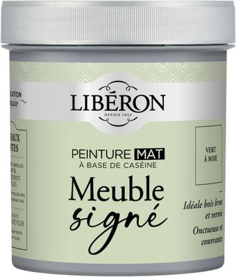 Peinture meuble bois à la caséine mat vert à soie 0,5 L - LIBERON